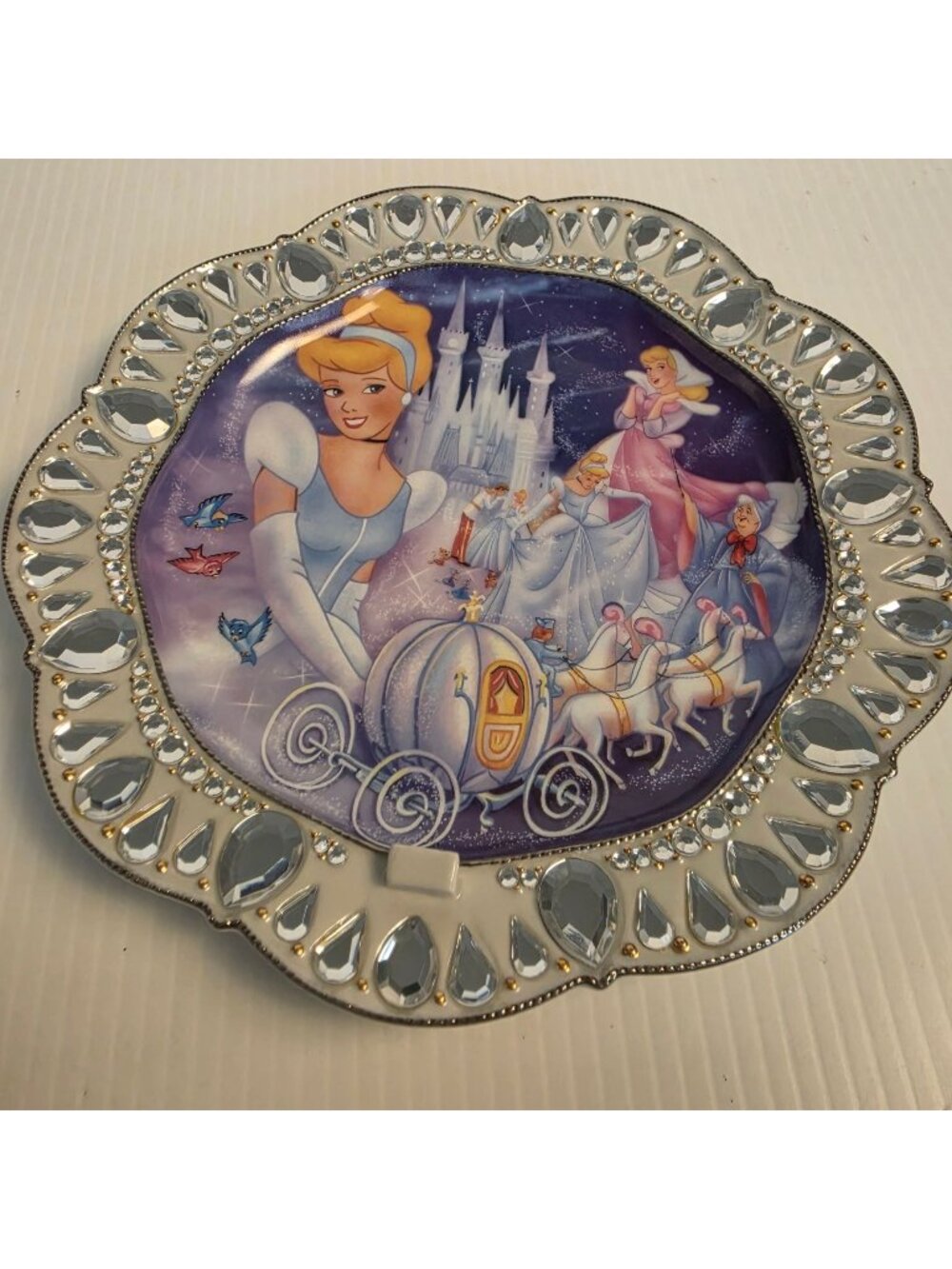 THE BRADFORD EXCHANGE JEWELS OF DISNEY "CINDERELLA" PLATE #A1909 WITH COA 2006